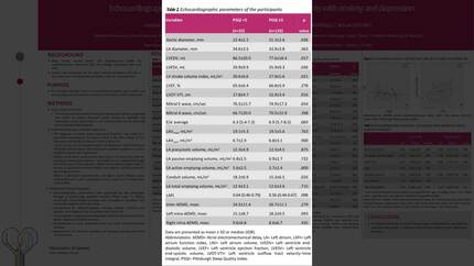 Echocardiographic associates of impaired sleep quality in patients with anxiety and depression