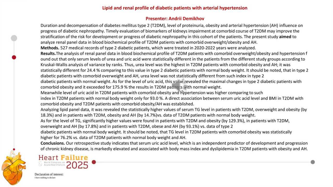 Lipid and renal profile of diabetic patients with arterial hypertension