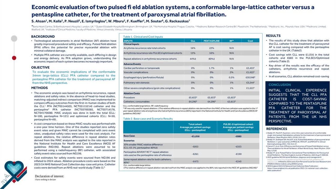 ESC 365 - Economic evaluation of two pulsed field ablation systems, a ...