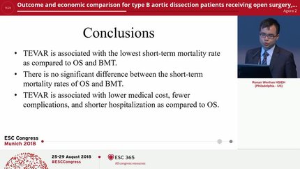 Outcome and economic comparison for type B aortic dissection patients receiving open surgery, thoracic endovascular aortic repair, and medical treatment