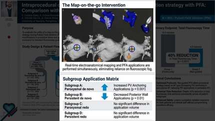 Intraprocedural characterization of a "map-on-the-go" navigation strategy with PFA. Comparison with fluoro-based procedures. 