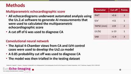 CA-AI Echo – Diagnosis of cardiac amyloidosis on echocardiography using artificial intelligence: a multicentre international development and validation study