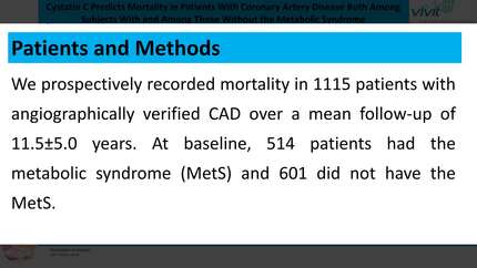 Cystatin C predicts mortality in patients with coronary artery disease both among subjects with and among those without the metabolic syndrome
