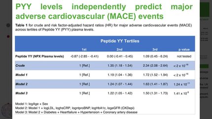 Elevated levels of the incretin hormone PYY are associated with cardiovascular events