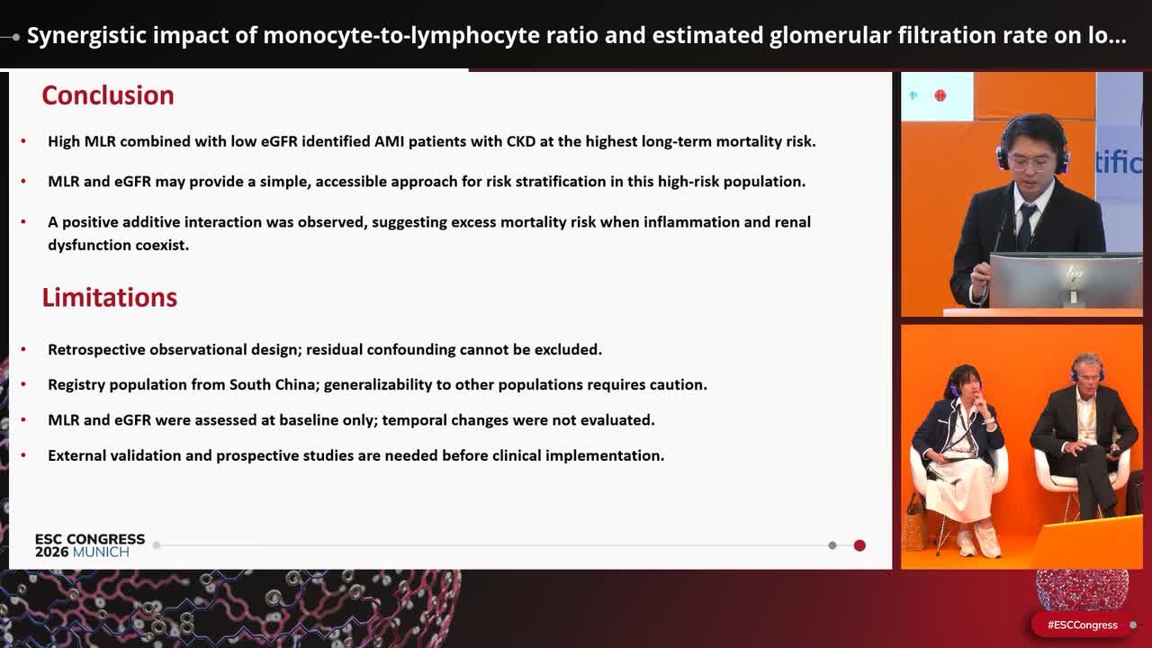 Synergistic impact of monocyte-to-lymphocyte ratio and estimated glomerular filtration rate on long-term survival in ami patients with chronic kidney disease