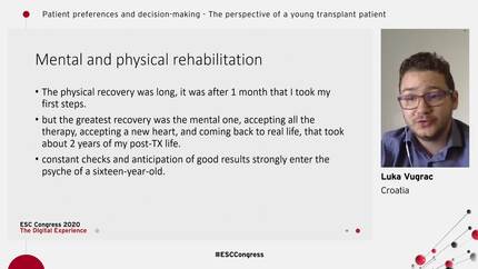 Patient preferences and decision-making - The perspective of a young transplant patient.