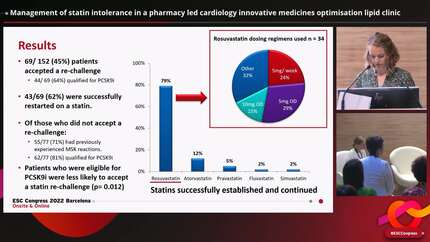 Management of statin intolerance in a pharmacy led cardiology innovative medicines optimisation lipid clinic