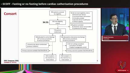 SCOFF - Fasting or no fasting before cardiac catherisation procedures