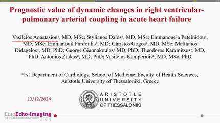 Prognostic value of dynamic changes in right ventricular-pulmonary arterial coupling in acute heart failure