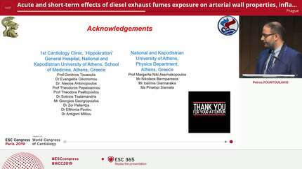 Acute and short-term effects of diesel exhaust fumes exposure on arterial wall properties, inflammatory process and fibrosis-fibrinolysis status 