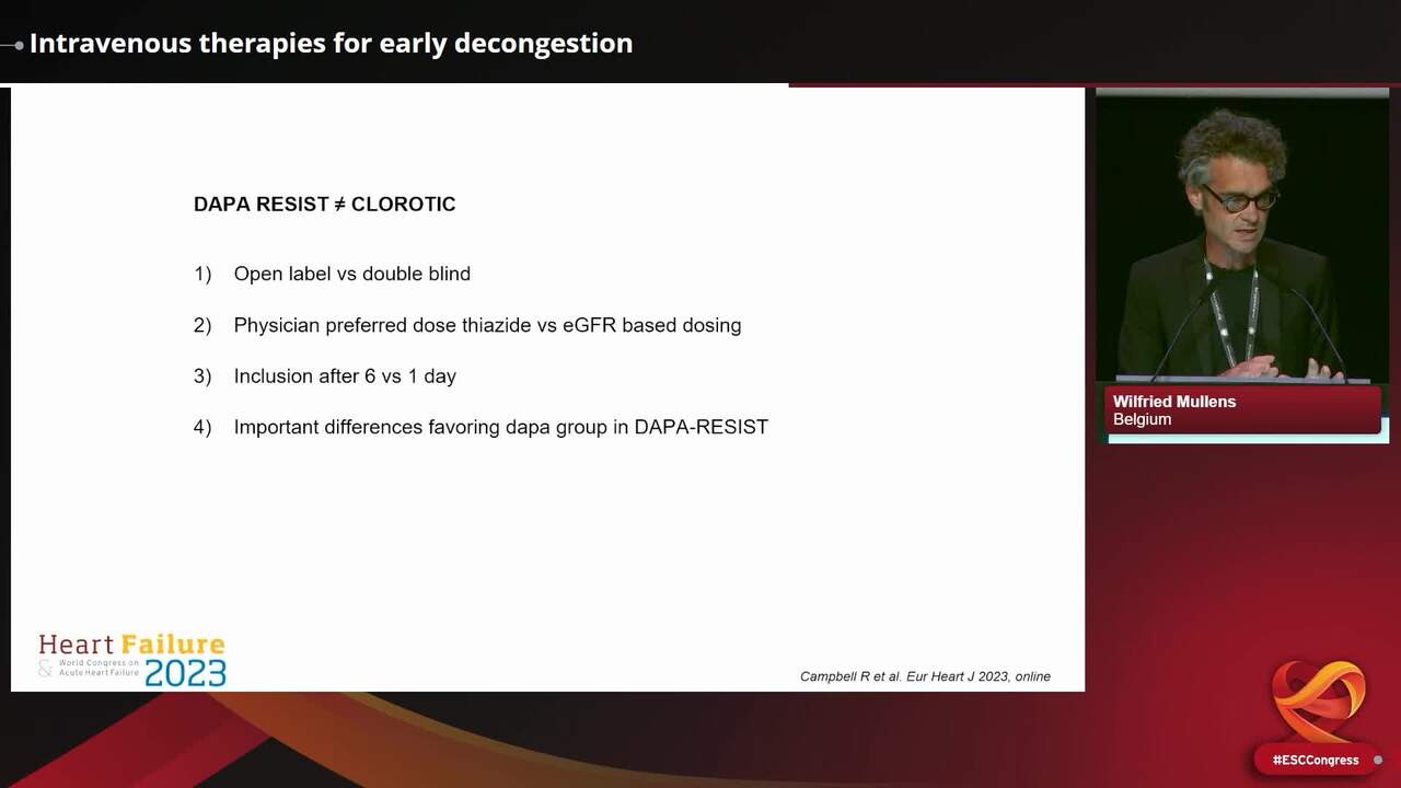 Intravenous therapies for early decongestion