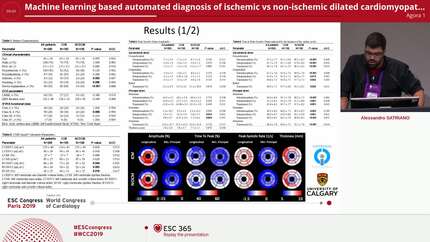 Machine learning based automated diagnosis of ischemic vs non-ischemic dilated cardiomyopathy using 3D myocardial deformation analysis