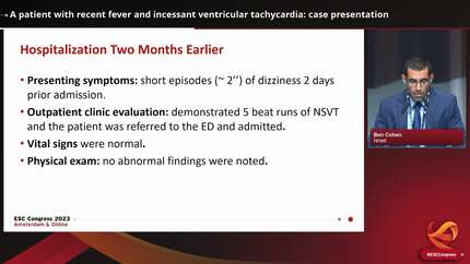 A patient with recent fever and incessant ventricular tachycardia: case presentation