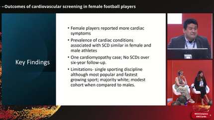 Outcomes of cardiovascular screening in female football players
