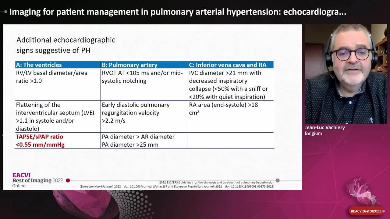 Imaging for patient management in pulmonary arterial hypertension: echocardiography.