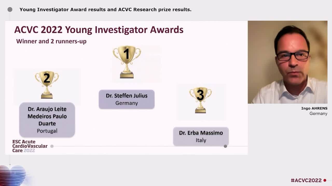 Young Investigator Award results and ACVC Research prize results.