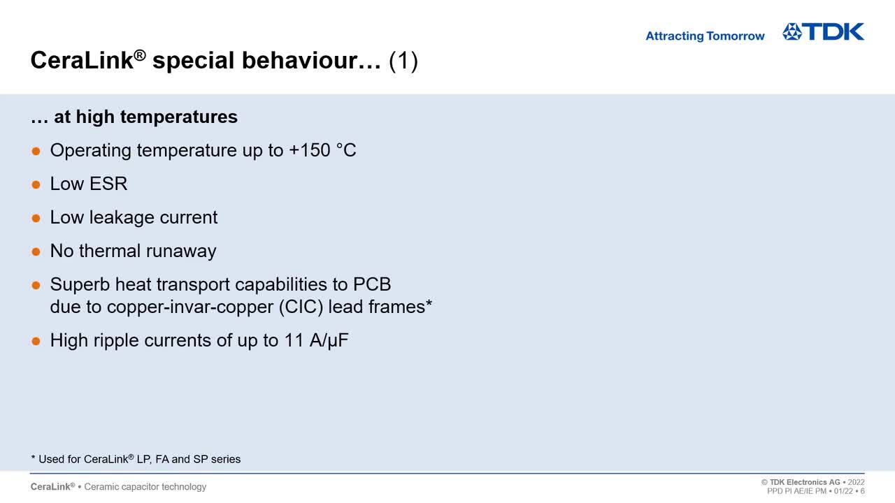 CeraLink Capacitors - EPCOS / TDK | Mouser