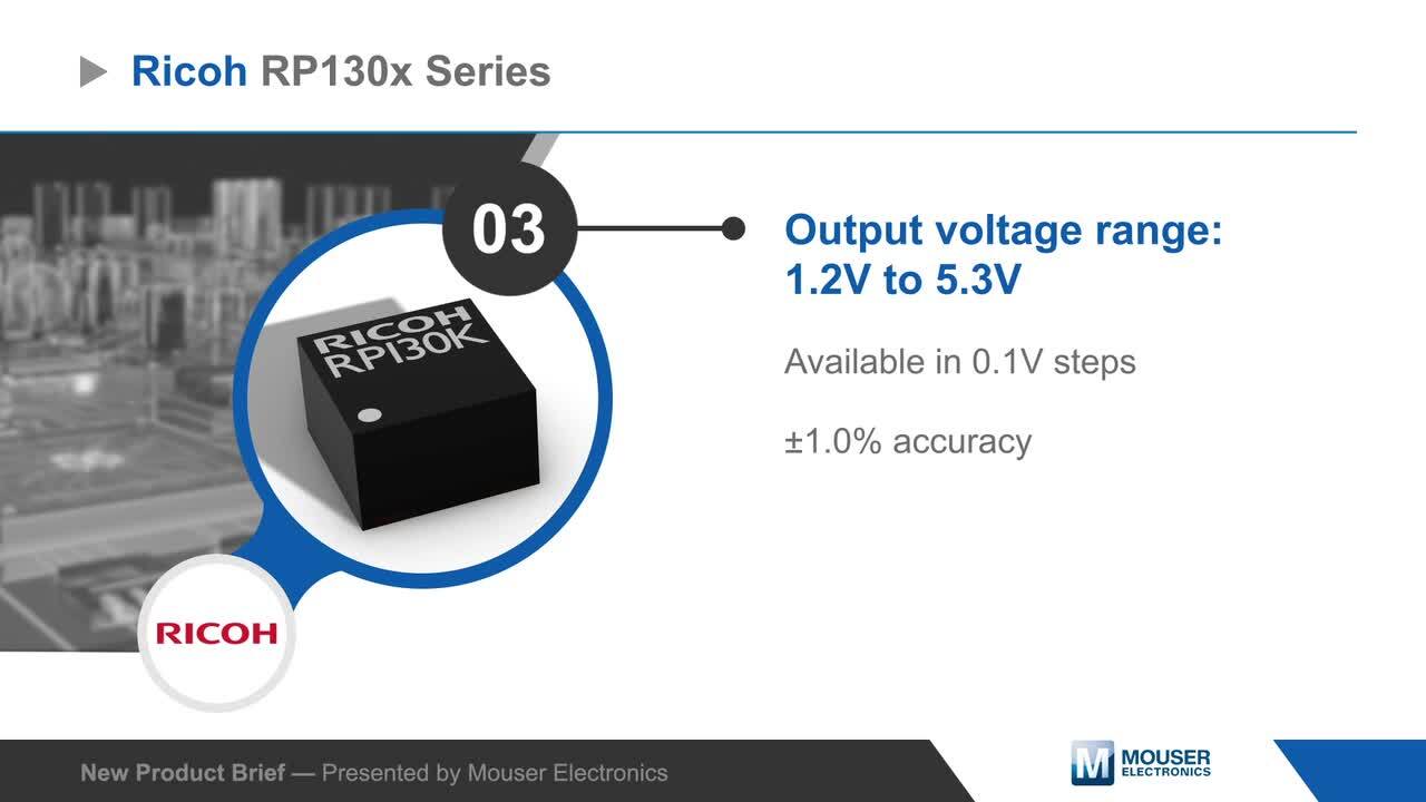 RP130x Low Noise 150mA LDO Regulators - Nisshinbo | Mouser