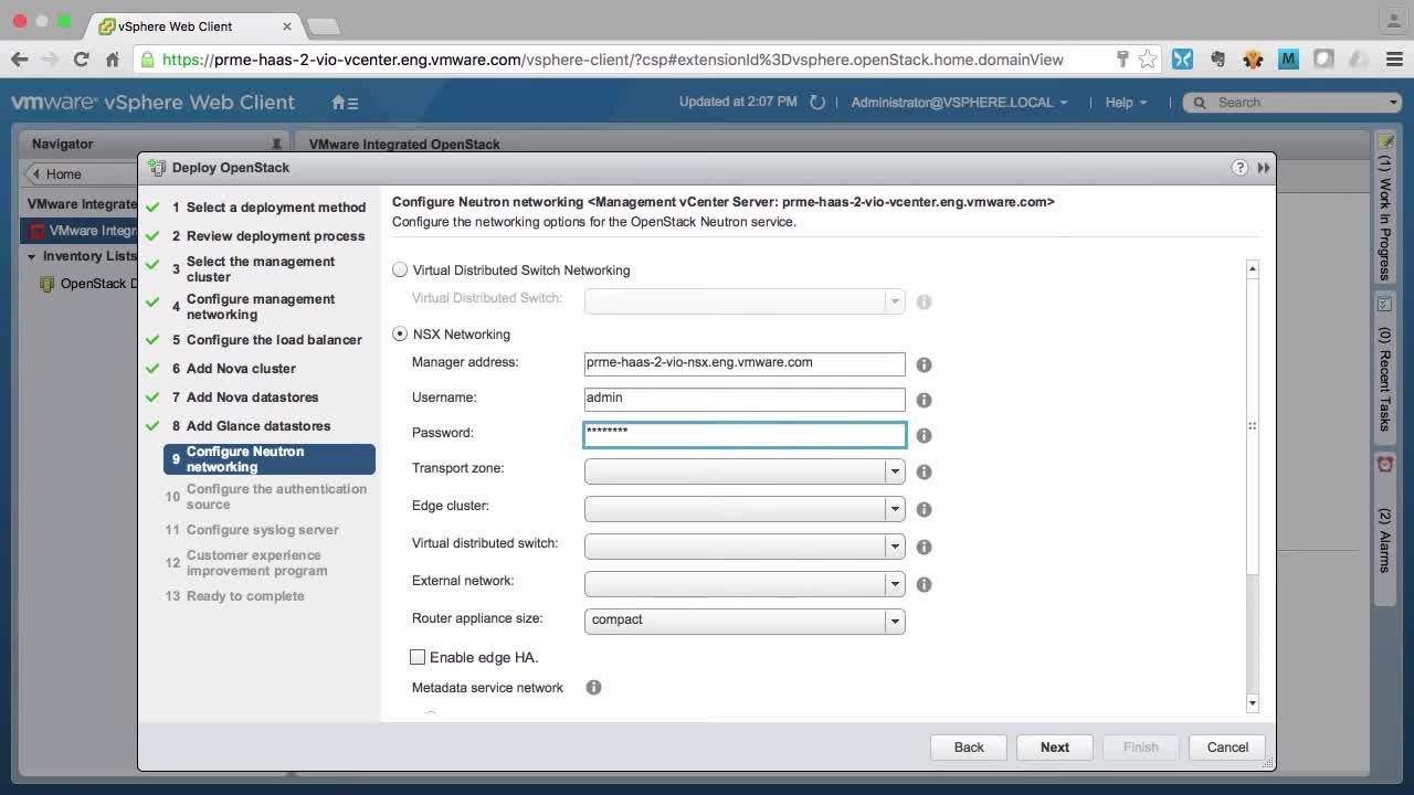 VMware Integrated OpenStack - OpenStack Deployment