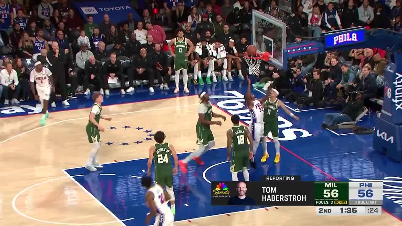 Joel Embiid Posts 28 points, 12 rebounds & 10 assists vs. Milwaukee Bucks