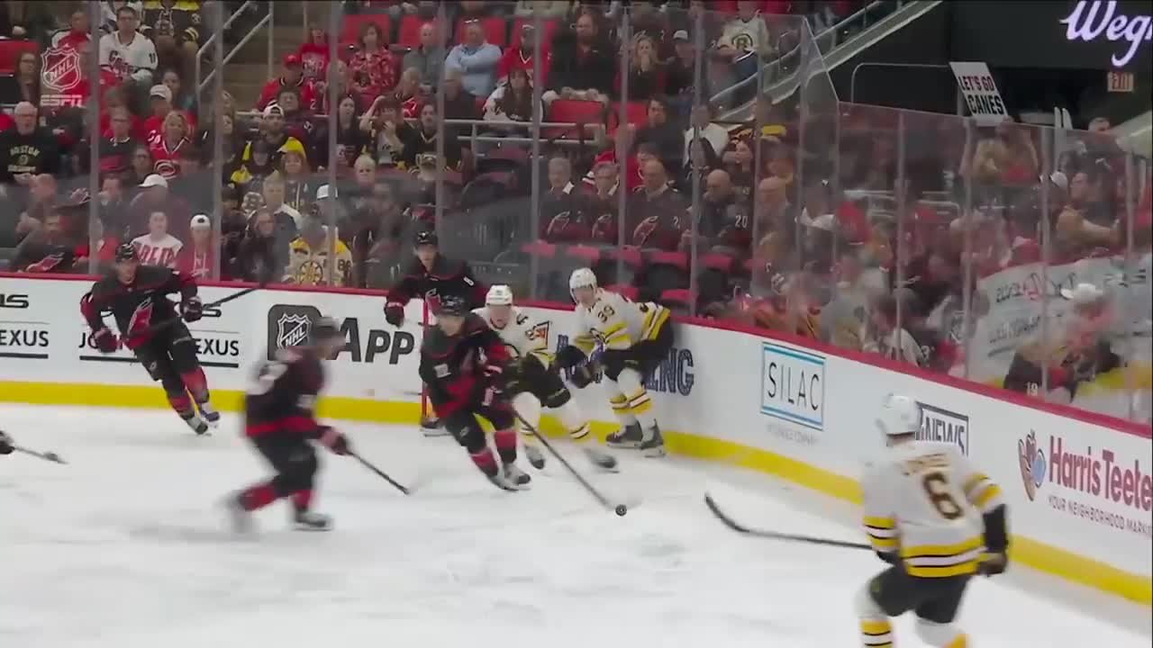 Jeremy Swayman with a Goalie Save vs. Carolina Hurricanes