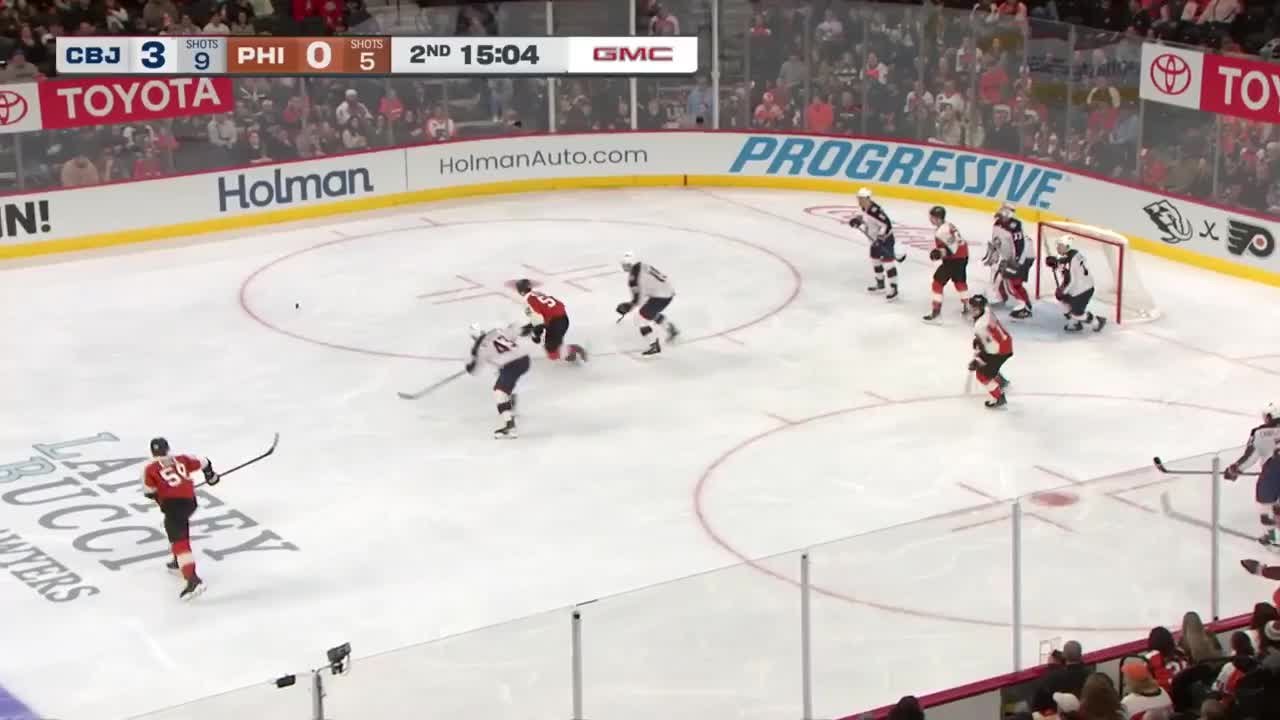 Hunter McDonald with a Hit vs. Columbus Blue Jackets