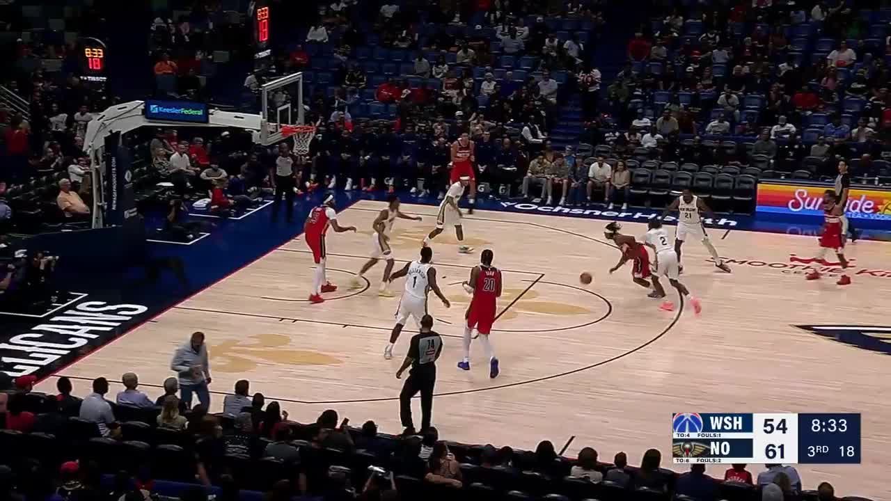 Anthony Davis rises up and throws it down