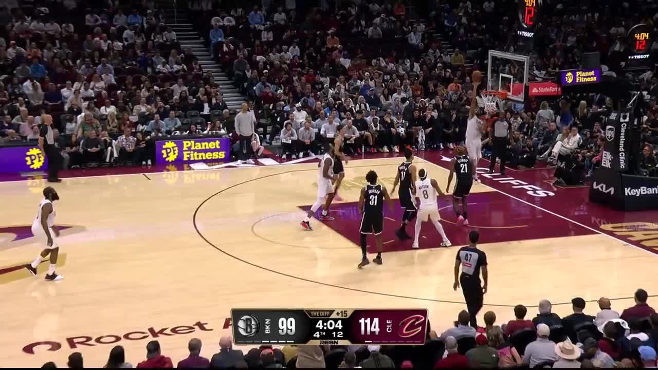 Jarrett Allen slams home the alley-oop