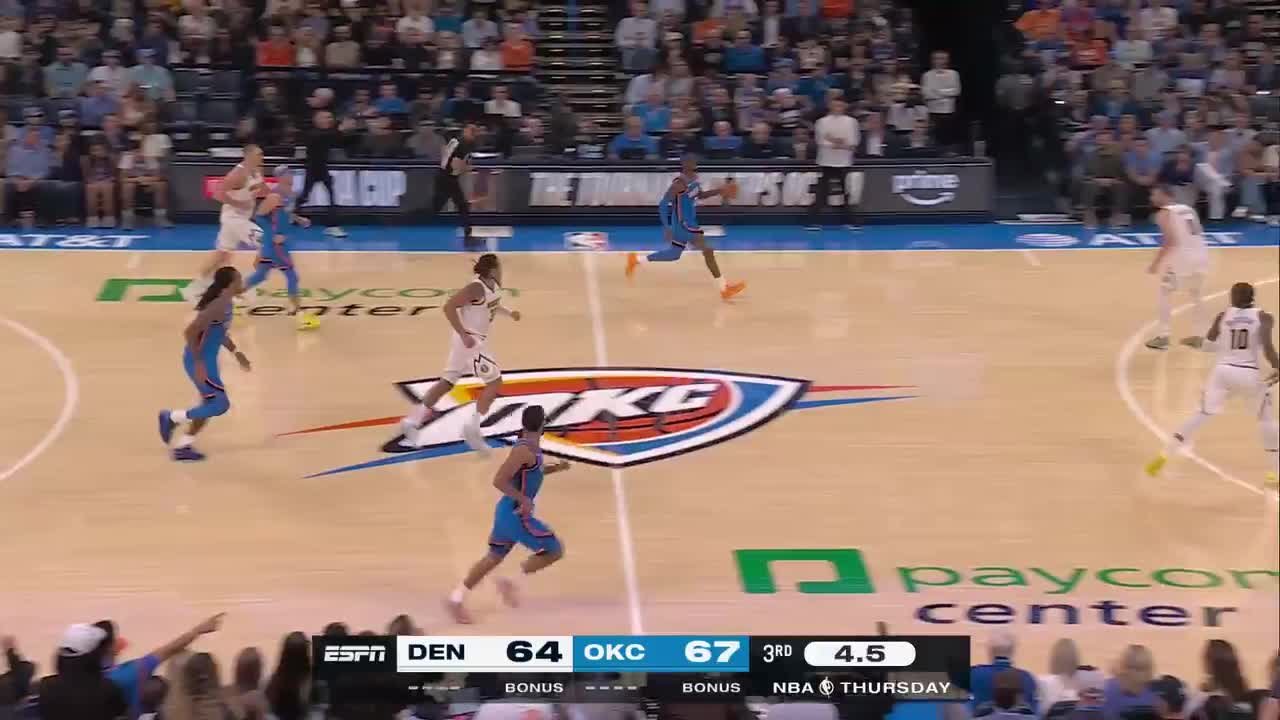 Shai Gilgeous-Alexander nails it from behind the arc