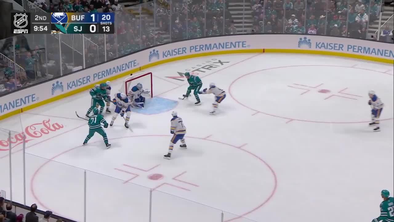 a Spectacular Goalie Save from San Jose Sharks vs. Buffalo Sabres
