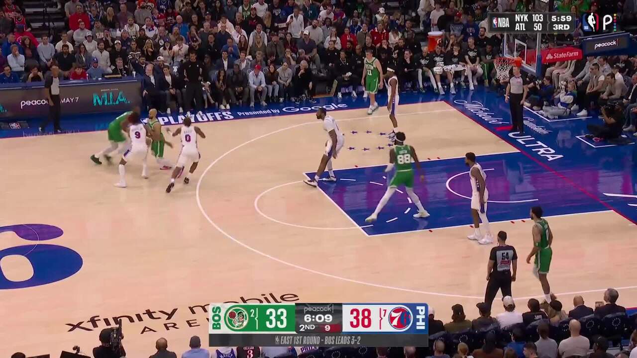 Jaylen Brown hits from way downtown