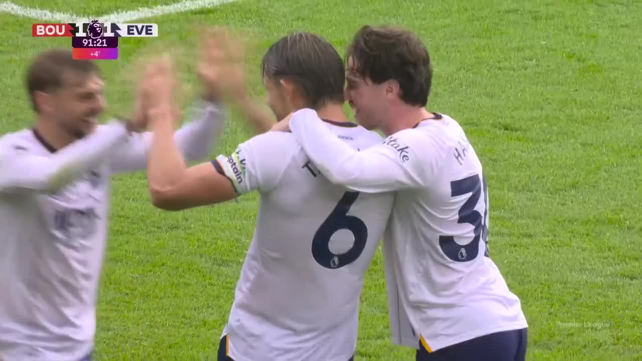 Tarkowski drills Everton level with Bournemouth