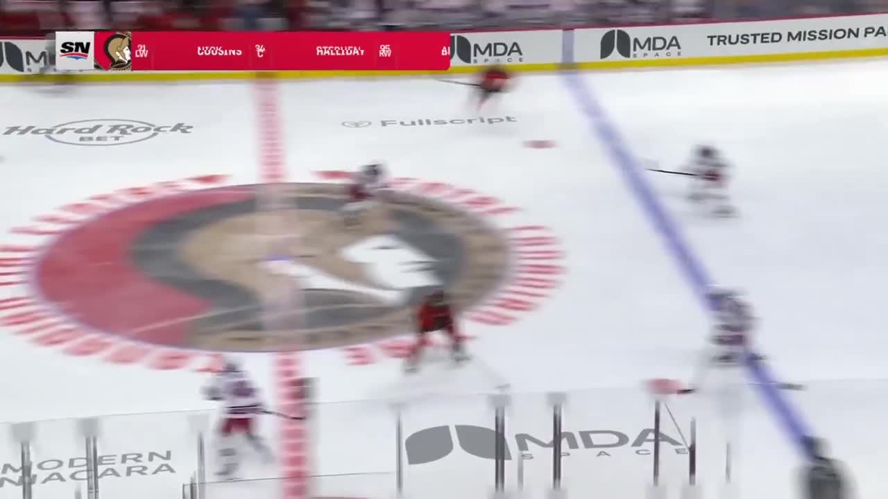 Drake Batherson with a Hit vs. New York Rangers