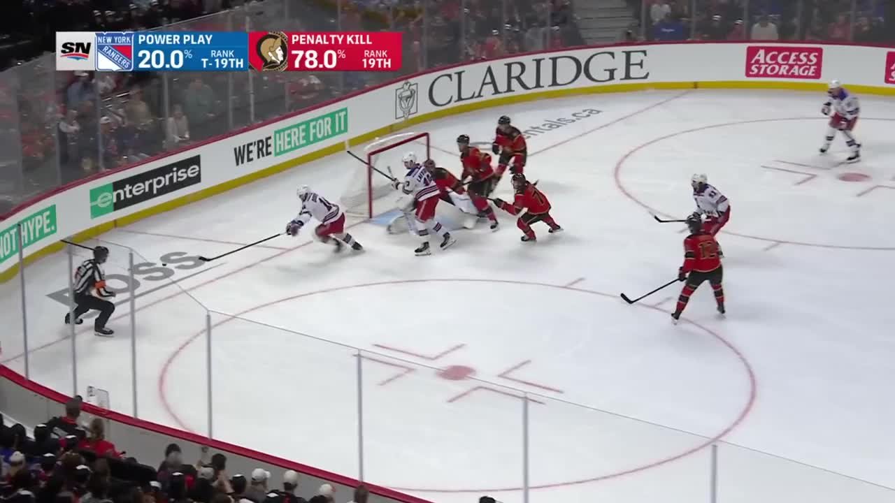 Jonas Johansson with a Goalie Save vs. New York Rangers