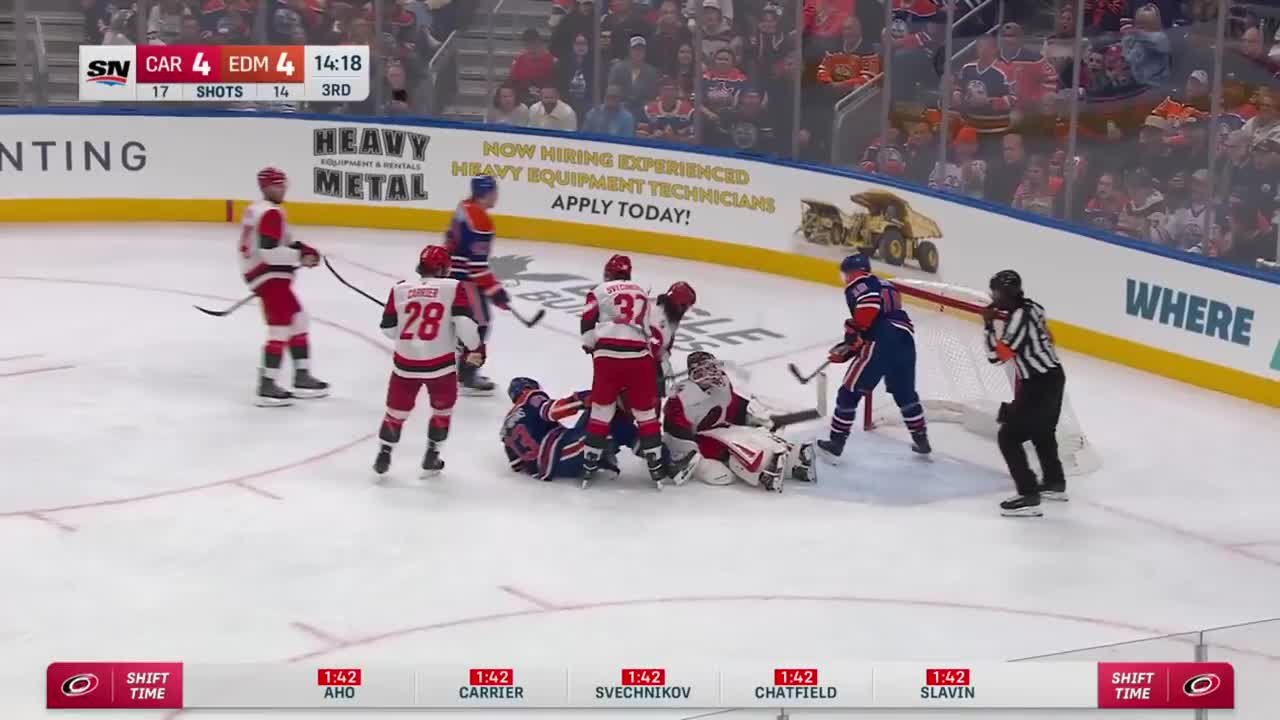 Brandon Bussi with a Goalie Save vs. Edmonton Oilers