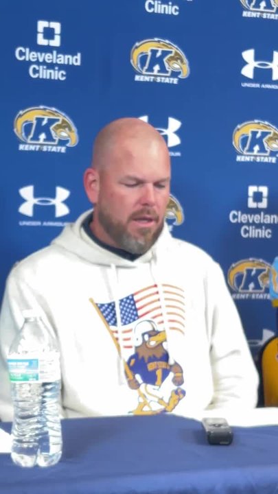 Kent State coach Mark Carney on taking lead vs. Akron late in 3Q. Video
