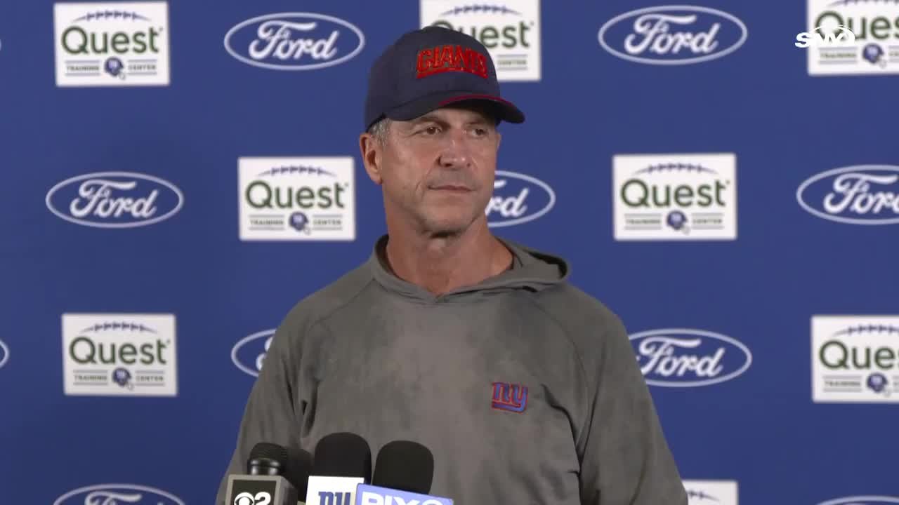 Giants HC John Harbaugh on allure of coaching in NY, Malik Nabers' Week 1 status