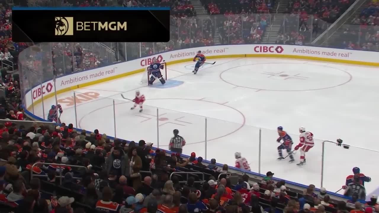 Alex DeBrincat with a Hit vs. Edmonton Oilers