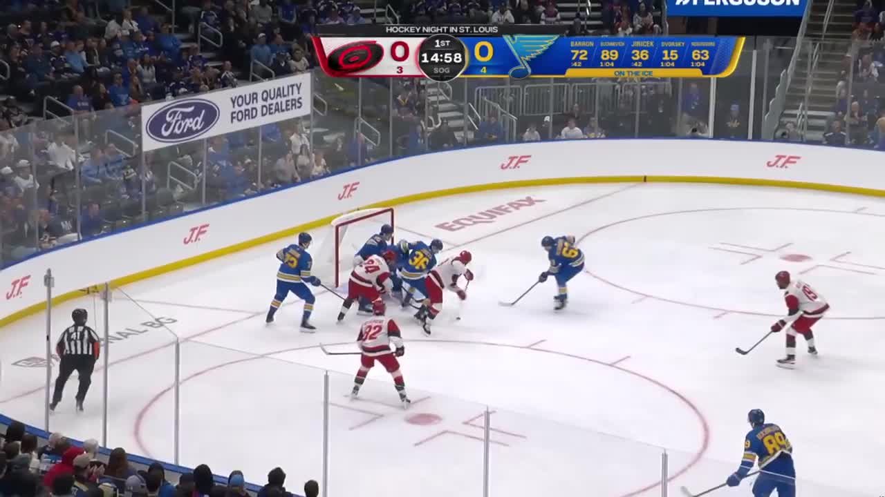 Joel Hofer with a Goalie Save vs. Carolina Hurricanes