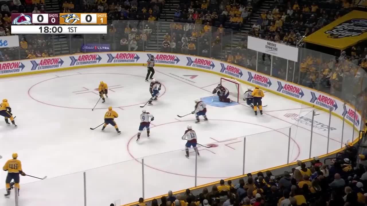 Scott Wedgewood with a Goalie Save vs. Nashville Predators