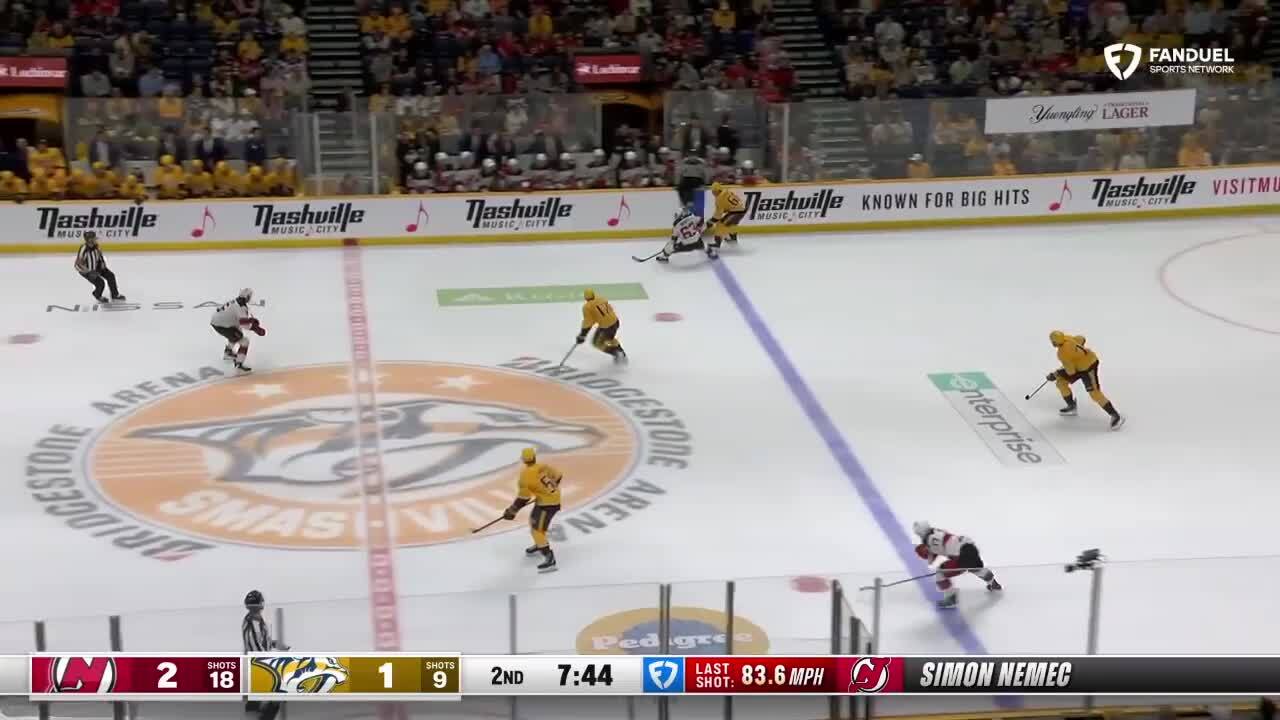 NJD@NSH: Markstrom with a great save against Erik Haula