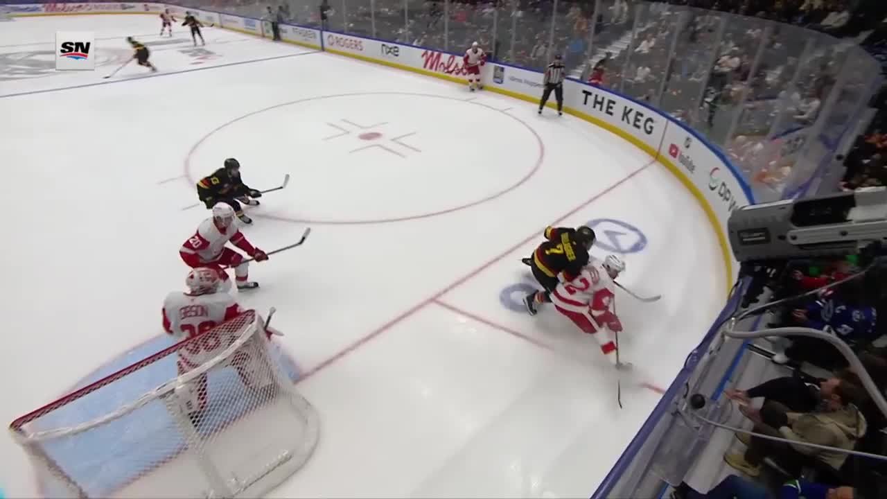 John Gibson with a Goalie Save vs. Vancouver Canucks