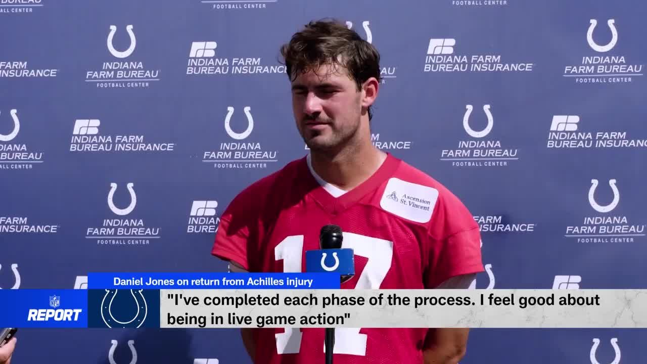 Colts QB Daniel Jones 'feeling good about being in a live action game' after torn achilles during the '25 season 'The NFL Report'