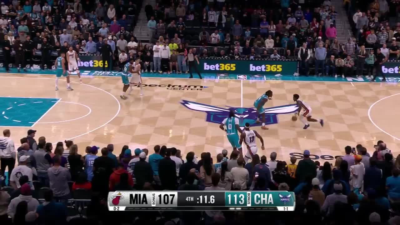 Davion Mitchell hits from way downtown