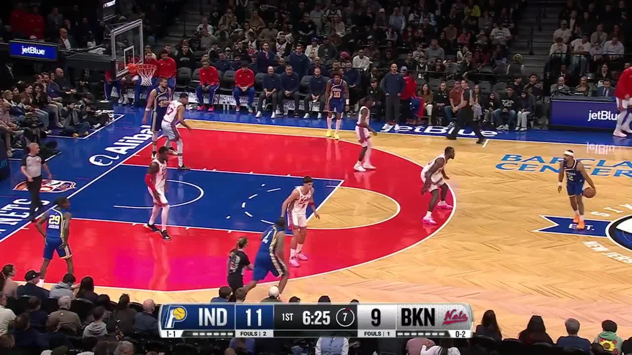 Andrew Nembhard hits from way downtown
