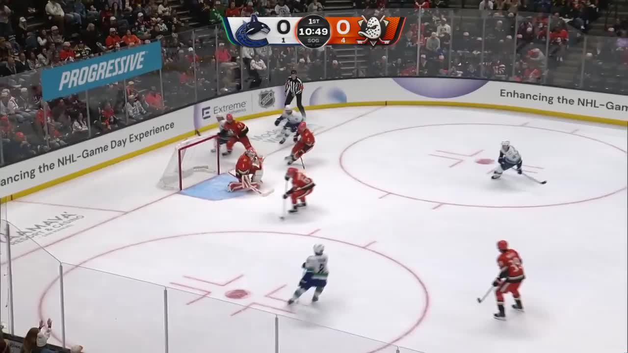 Lukas Dostal with a Goalie Save vs. Vancouver Canucks