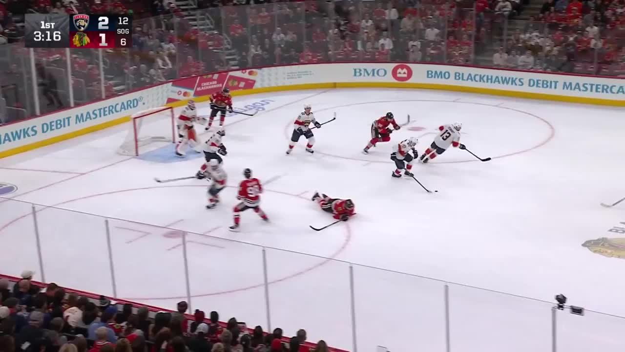 Carter Verhaeghe with a Hit vs. Chicago Blackhawks