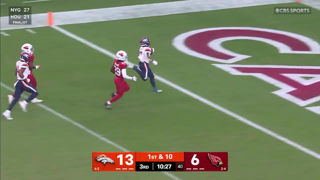 Can't-Miss Play: 52-yard TD! Bo Nix's short pass evolves into long score for RJ Harvey in Arizona