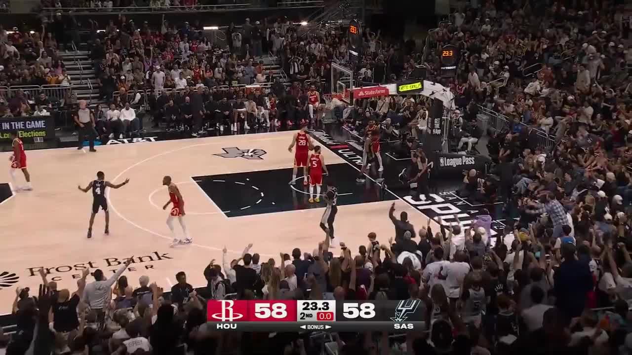 Victor Wembanyama rocks the rim