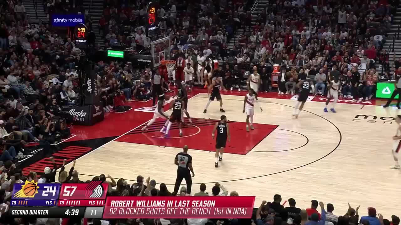 Robert Williams III goes up to get it and finishes the oop